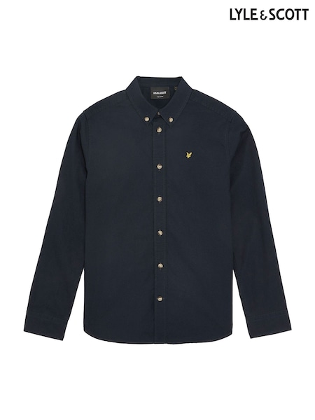 Lyle & Scott Navy Boys Long Sleeve Poplin Shirt (E95351) | ₪226