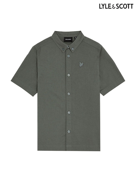 Lyle & Scott Green Boys Linen Short Sleeve Shirt (E95352) | 223 QAR