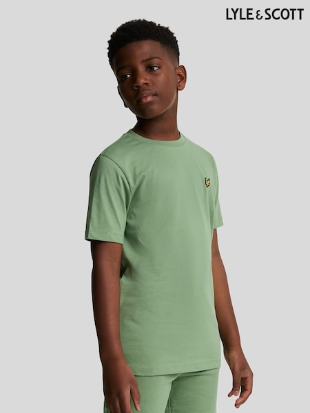 Lyle & Scott Green Boys Essentials Crew Neck T-Shirt (E95367) | ₪111