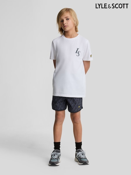 Lyle & Scott Navy Boys Monogram Board Shorts (E95373) | €53