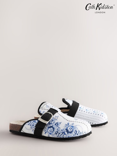 Cath Kidston Blue Rose Pearl Mule Slippers (E95406) | R$ 275