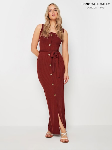 Long Tall Sally Sleeveless Ribbed Button Thru Dress (E95448) | 290 LEI