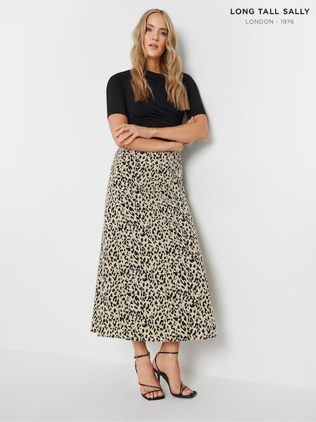 Long Tall Sally Natural Animal Print Maxi Skirt (E95474) | €43