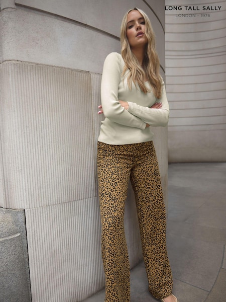 Long Tall Sally Natural Wide Leg 100% Cotton Jeans (E95493) | €62