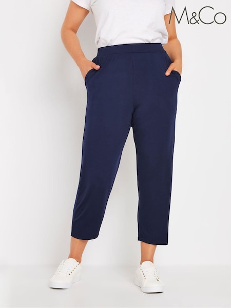 M&Co Navy Blue Cropped Hareem Trousers (E95521) | €33