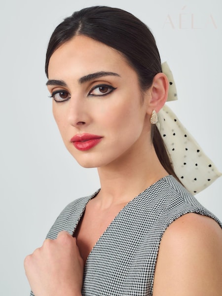 Aela Gold Tone Pave Teardrop Earrings (E95597) | €18