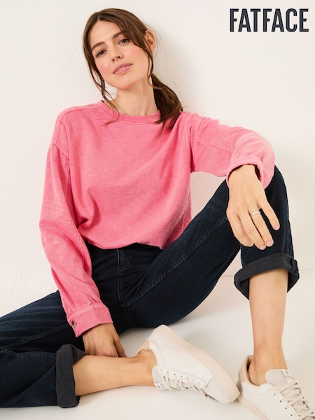 FatFace Gia Blush Pink Crew Sweat Top (E95677) | kr564
