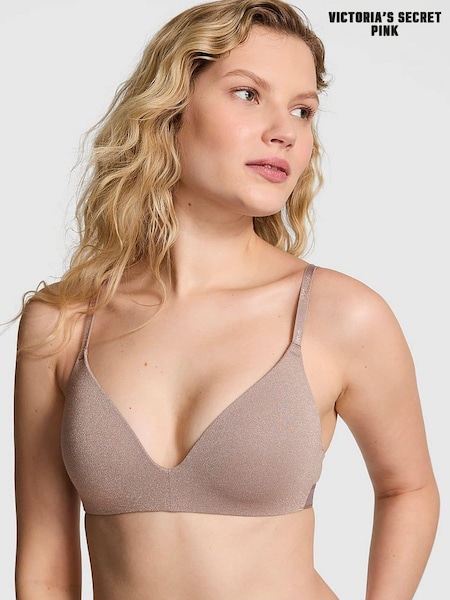 Victoria's Secret PINK Iced Coffee Brown Non Wired Lightly Lined Bra (E95684) | €12.50