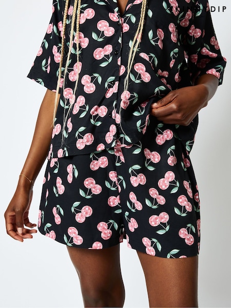 Disco Cherry Shorts in Black (E95757) | AED128