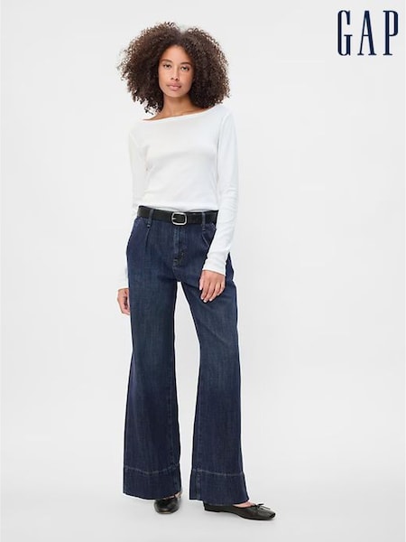 Gap Dark Blue High Waisted Wide Leg Jeans (E95860) | €59