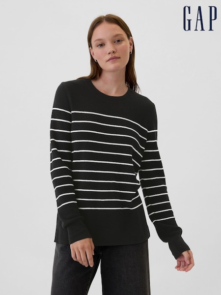 Gap Black Ribbed Crew Neck Bella Jumper (E95861) | €20.50