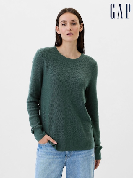 Gap Green Textured Crew Neck Bella Jumper (E95870) | €20.50