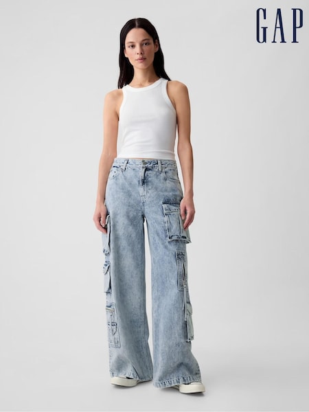 Gap Mid Rise Cargo Baggy Jeans (E95910) | €110