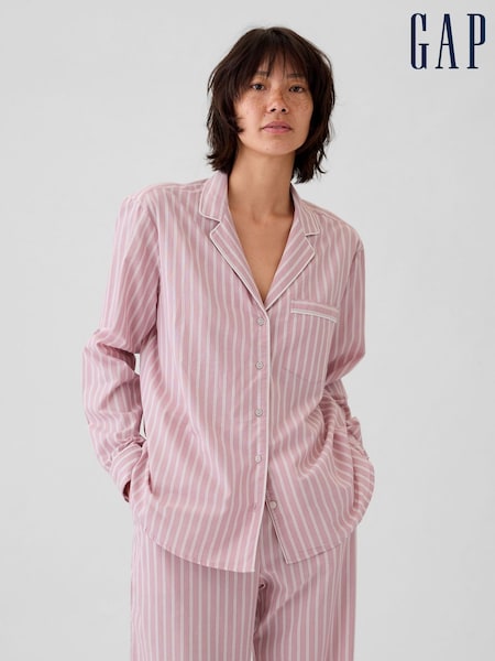 Gap Pink Stripe 100% Cotton Poplin Pyjama Top (E95930) | €17