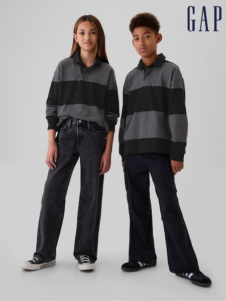 Gap Black/Grey Rugby Shirt (4-13yrs) (E95954) | €20.50
