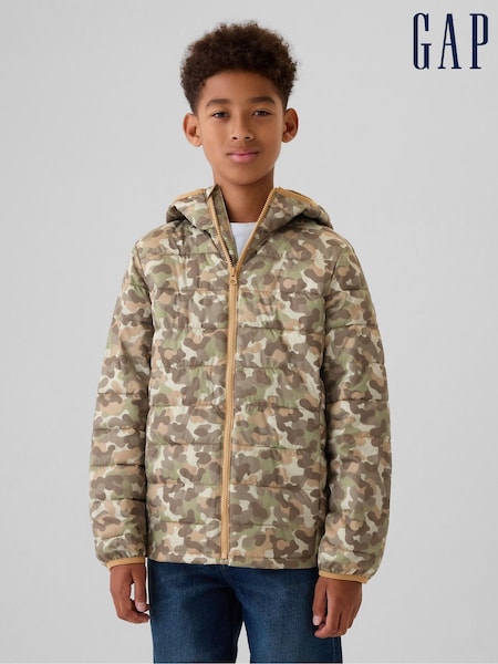 Gap Green Camo Cold Control Water Resistant Puffer Jacket (4-13yrs) (E95956) | €57