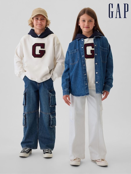Gap Cream Logo Varsity Hoodie (4-13yrs) (E95960) | €33