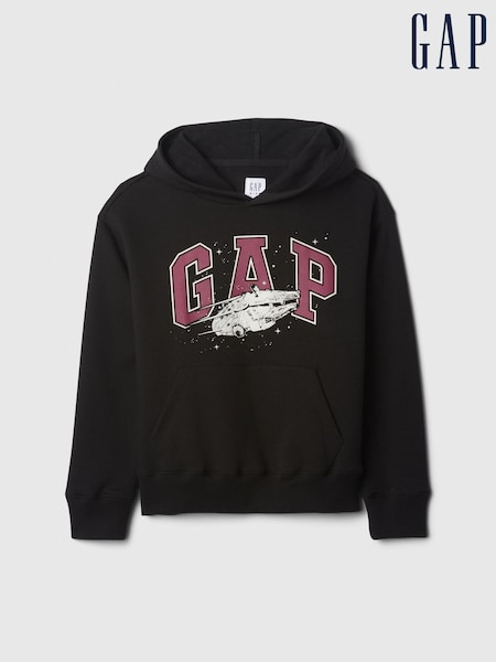 Gap Black Star Wars Graphic Relaxed Logo Hoodie (4-13yrs) (E95978) | €17