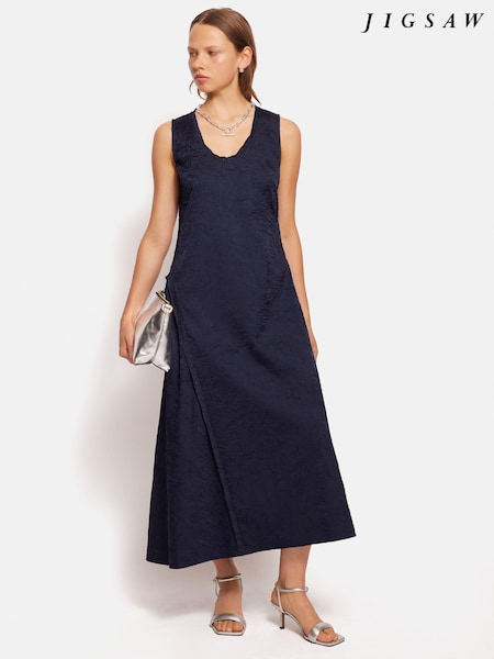 Jigsaw Blue Asymmetric Textured Dress (E95992) | €134