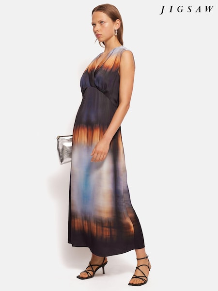 Jigsaw Modern Tie Dye Brown Dress (E95996) | €114