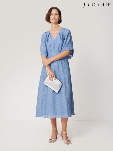 Jigsaw Blue Textured Jacquard Dress (E95998) | €141