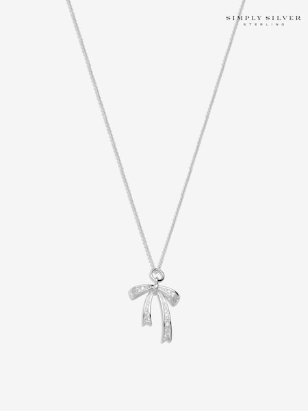 Simply Silver Silver Tone Sterling  925 Cubic Zirconia Bow Pendant (E96133) | €40
