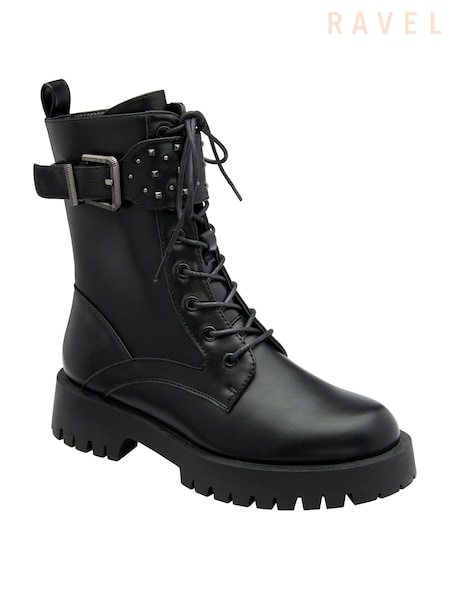 Ravel Black Zip-Up Round Toe Ankle Boots (E96355) | 4,506 UAH