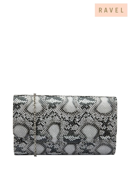 Ravel Brill White Clutch Bag with Chain (E96364) | 223 QAR