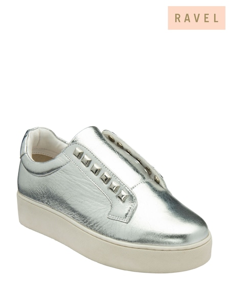 Серебряный - Ravel Leather Slip-On Trainers (E96376) | €106