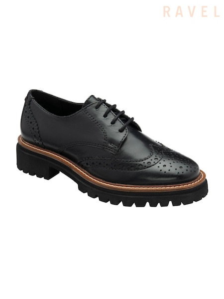 črna - Ravel Leather Cleated-Sole Brogues (E96393) | € 112