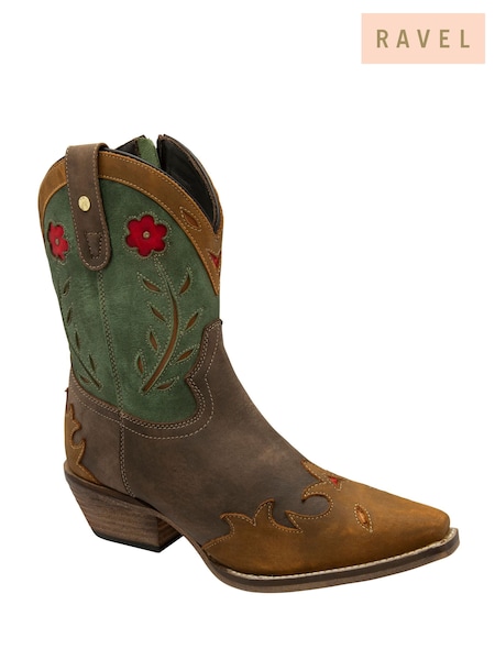 Ravel Brown Zip-Up Mid-Calf Boots (E96403) | €179