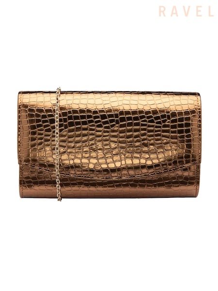 Ravel Metallic Clutch Bag with Chain (E96407) | €64
