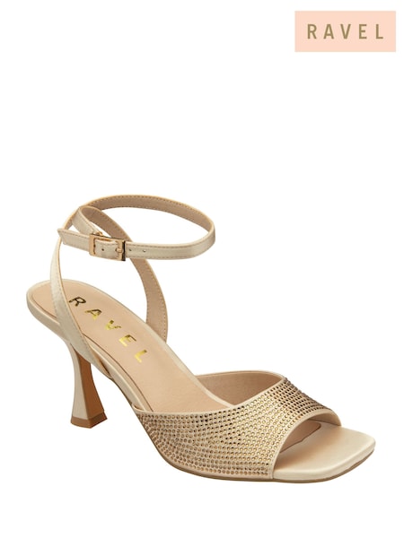 Ravel Peep-Toe Block-Heel Mule Sandals (E96408) | 484 LEI