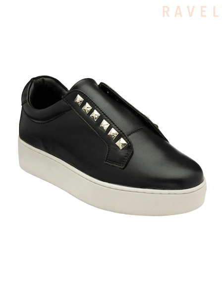 Черный - Ravel Leather Slip-On Trainers (E96412) | €106