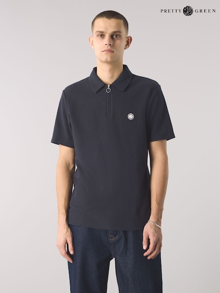 Pretty Green Islington SS Zip Polo Shirt (E96534) | 207 SAR