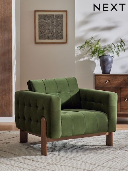 Soft Velvet Olive Green Beaumont Accent Chair (E96576) | €650