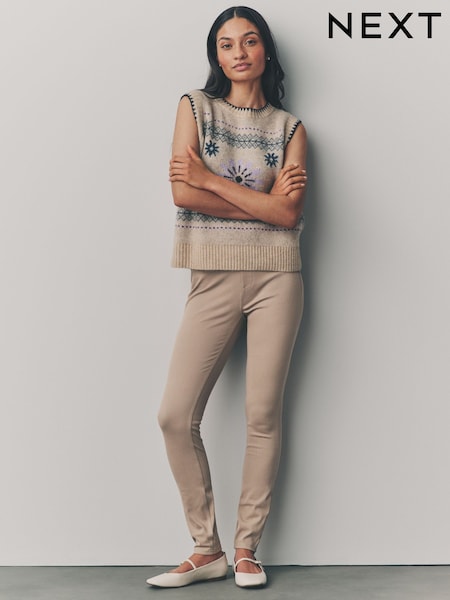 بني فاتح محايد - Jersey Denim Leggings (E96586) | ‏119 ر.س.‏
