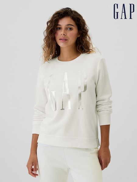 Valkoinen - Gap Relaxed Logo Pyöreä kaula-aukko Neulepusero (E96618) | €32