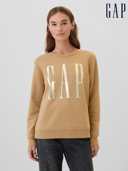 Gap Beige Relaxed Logo Crew Neck Jumper (E96622) | €26