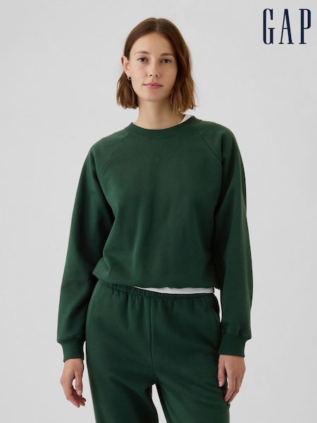 Gap Green Vintage Soft Raglan Crew Neck Jumper (E96646) | €20.50