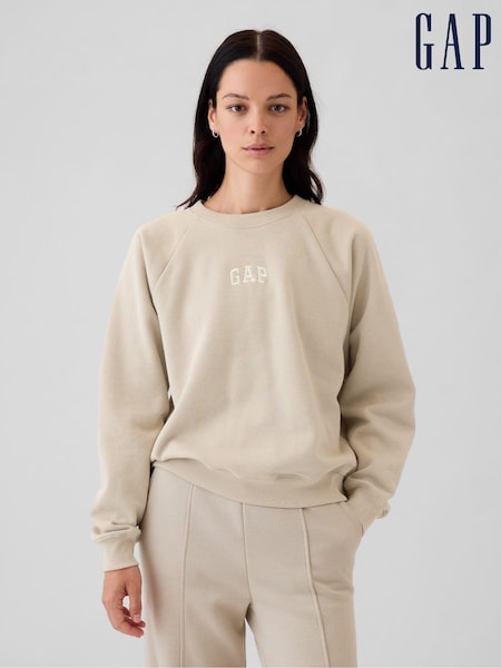 Gap Beige Vintage Soft Raglan Crew Neck Sweatshirt (E96647) | €40