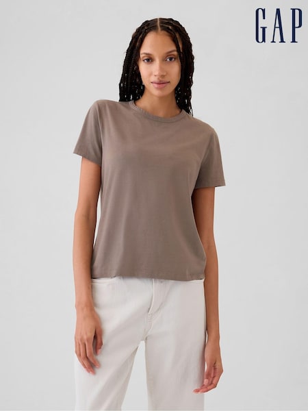 Gap Brown Crew Neck Vintage Short Sleeve T-Shirt (E96651) | €11.50