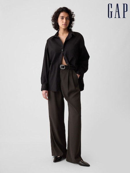 Gap Brown 365 High Waisted Pleated Trousers (E96656) | €34