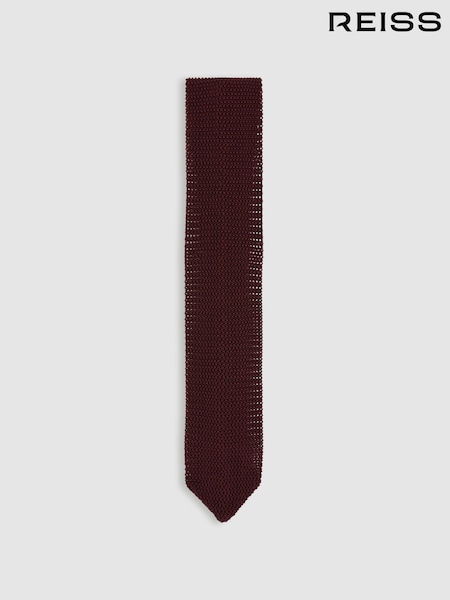 Бордовый - Reiss Punto Silk Knitted Tie (E96676) | €104