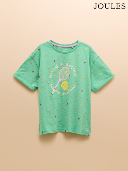 Joules Fundays Green Printed T-Shirt (E96737) | R$ 120 - R$ 140