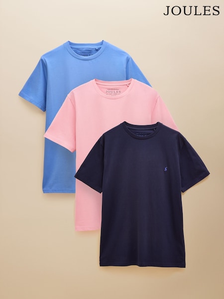 Joules Everyday Multi Pack of Three Crew Neck T-Shirts (E96876) | €64