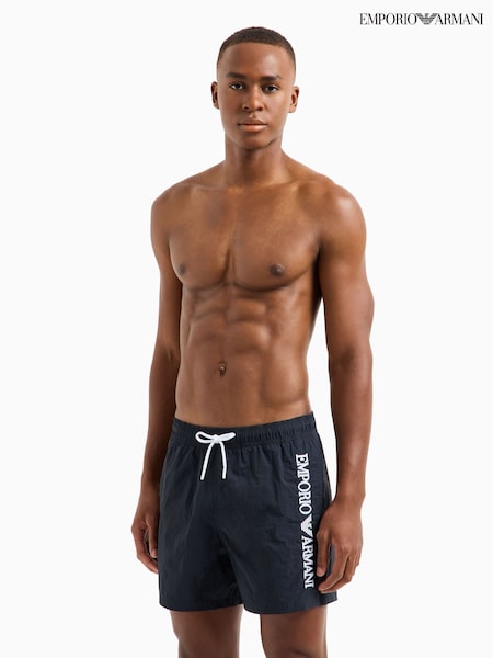 Emporio Armani Swimwear Dark Blue Logo Swim Shorts (E96897) | 4 806 грн