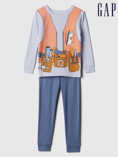 Gap Blue Builder Cotton Long Sleeve Pyjamas (6mths-5yrs) (E96939) | €10.50