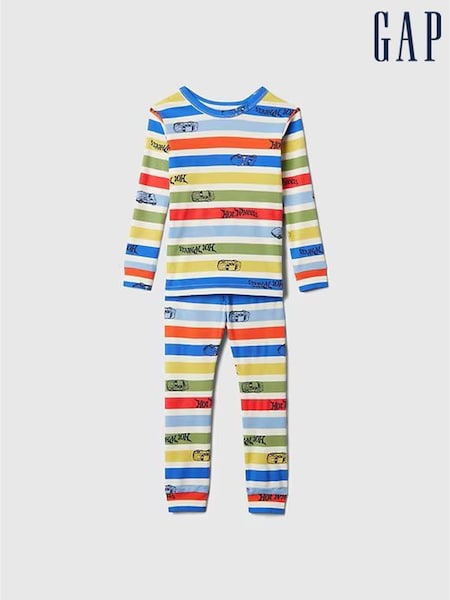 Gap Cream Hot Wheels Cotton Long Sleeve Pyjama Set (6mths-5yrs) (E96940) | €13.50