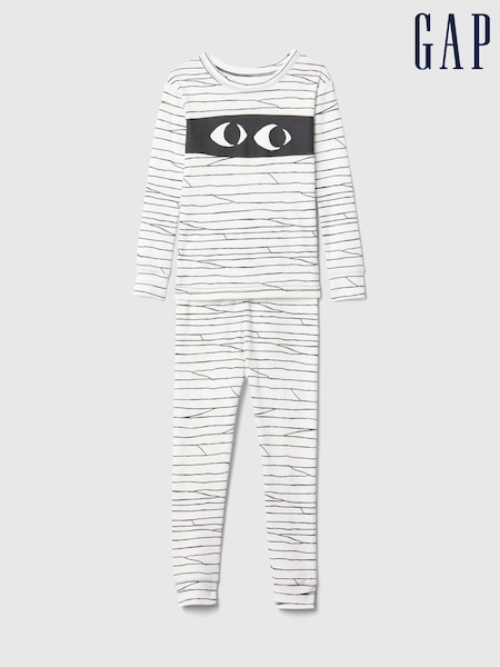 Gap White Mummy Halloween Long Sleeve Pyjama Set (6mths-5yrs) (E96978) | €12.50